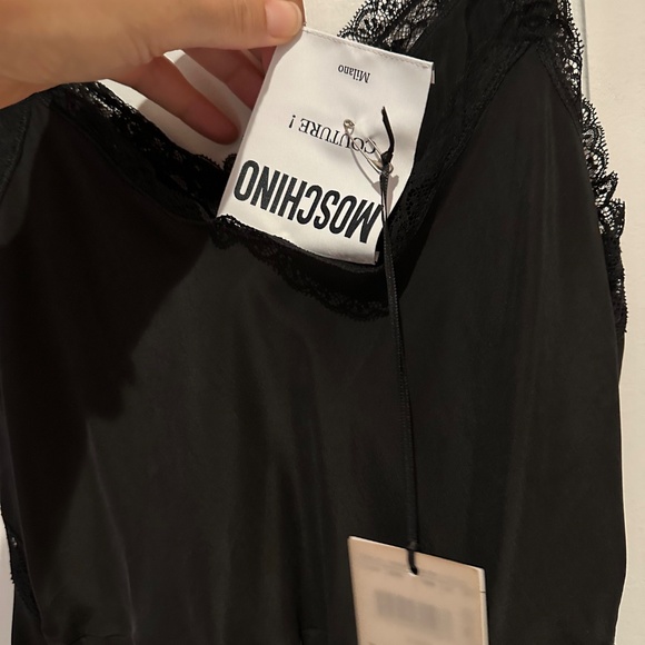 Moschino couture designer midi slip black dress US8 / GB10 - Picture 5 of 6